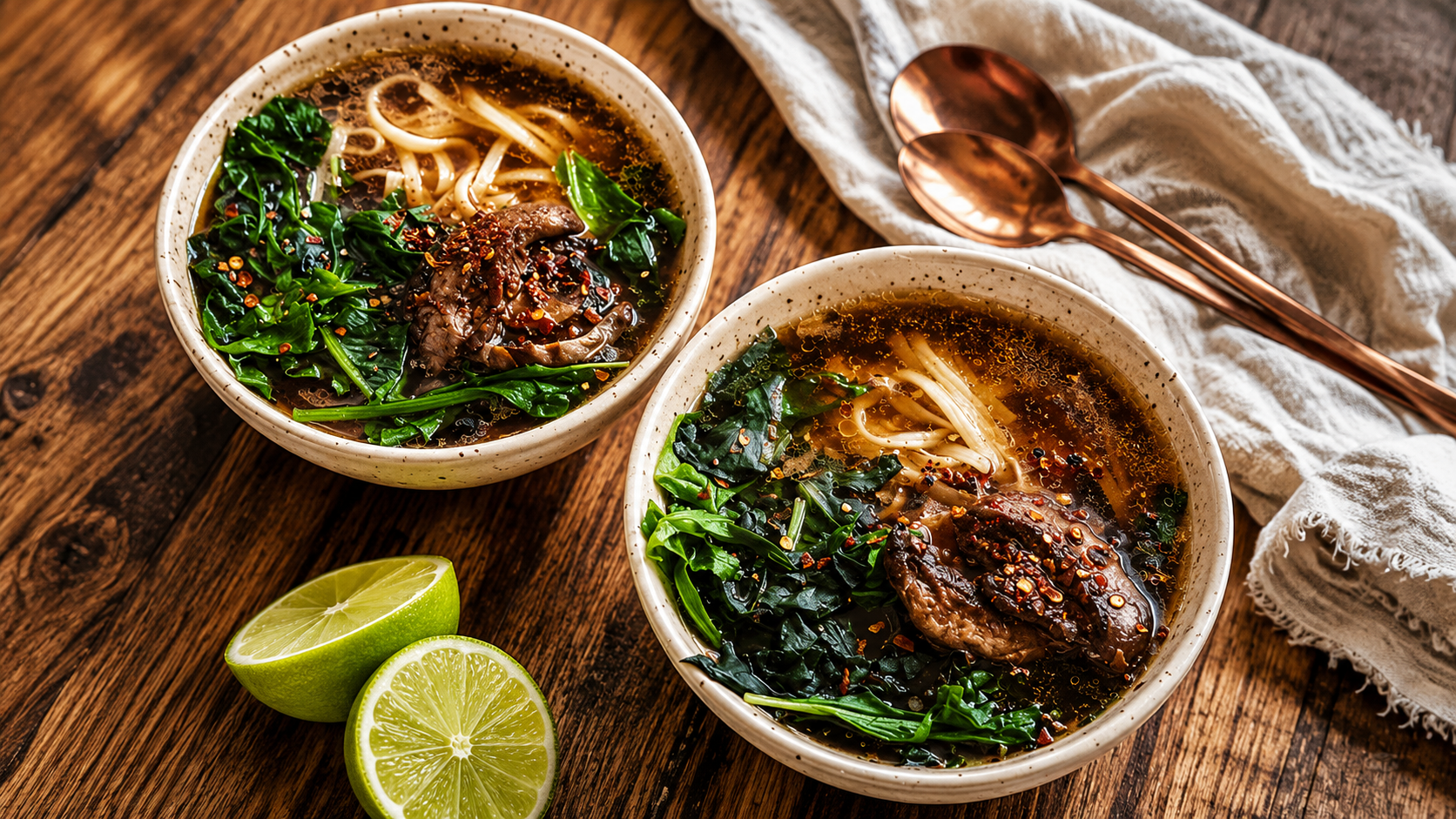 Veganské houbové Pho se Shiitake, Portobello a hlívou